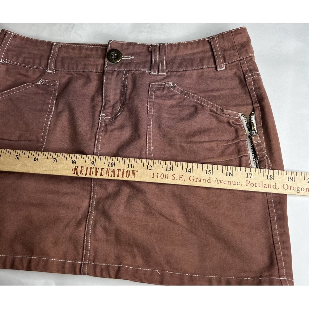 Y2K Arizona Jean Co Cotton‎ Mini Skirt Juniors Size 3 A-line Brown Cargo Pockets - Picture 5 of 10